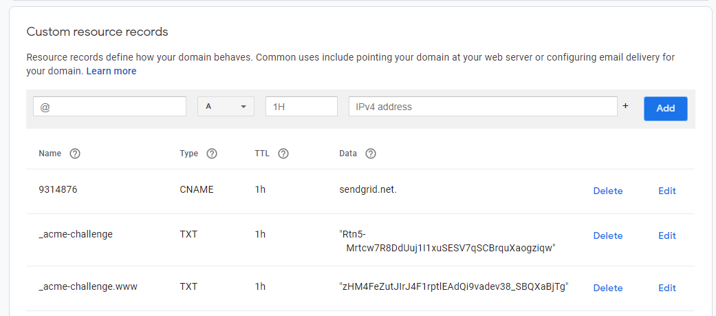 Google Domains - DNS Provider