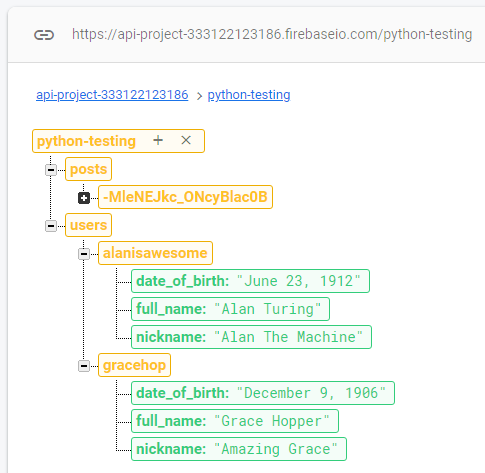 Snap taken while firebase is getting updated