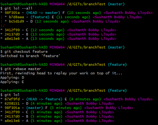 git rebase practical