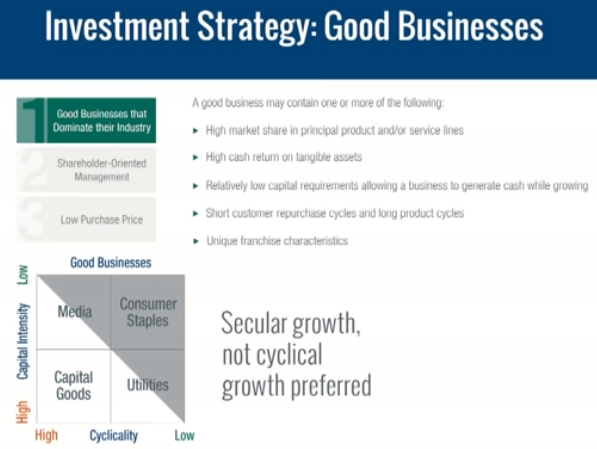 Investment Strategy : Good businesses