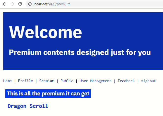 premium.ejs - Premium user view