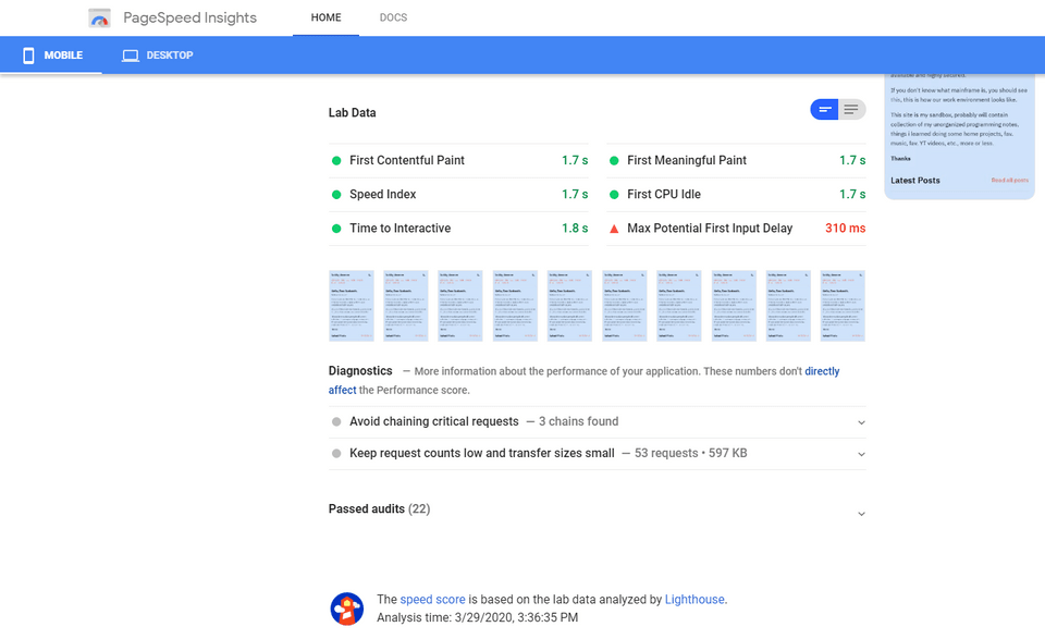 Lighthouse - Metrics