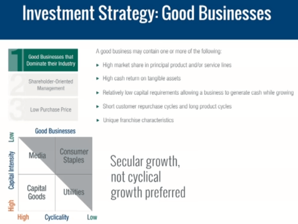 Investment Strategy : Good businesses