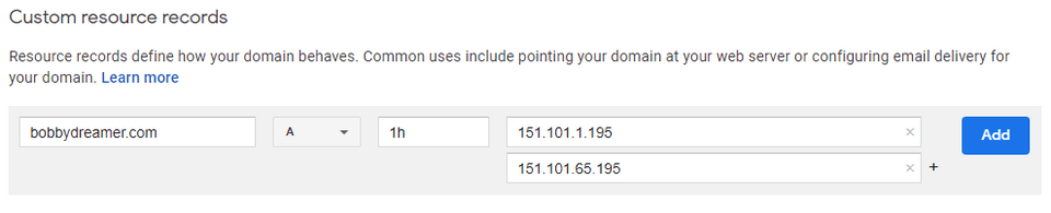 Google Domains - DNS Provider